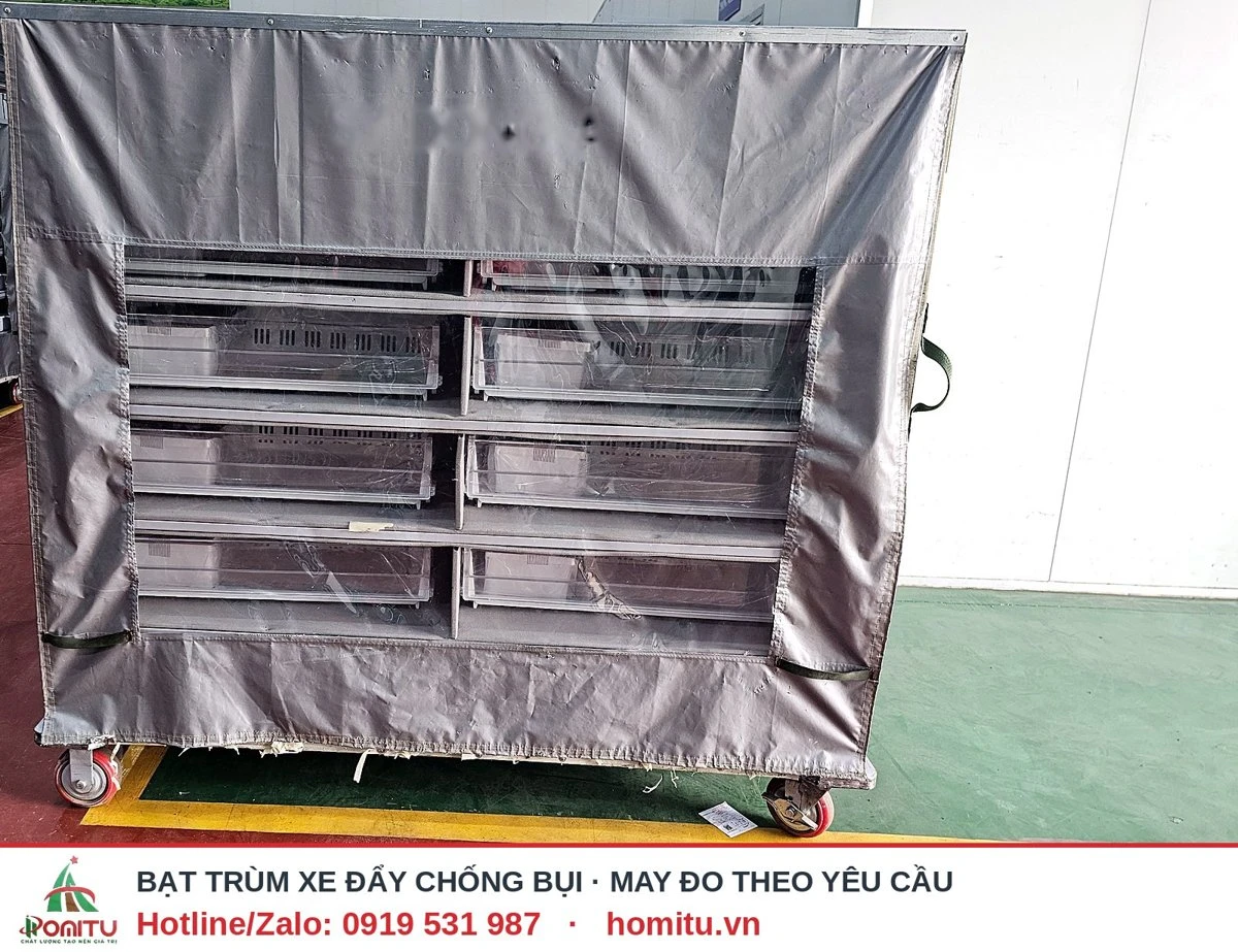 Bạt trùm xe đẩy có cửa sổ PVC trong suốt